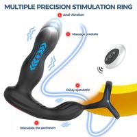 Masseur de prostate vibrant USB, stimulateur anal, godemiché, plug anal, stimulateur de testicules, retardateur d'éjaculation, anneau pénien, jouets sexuels