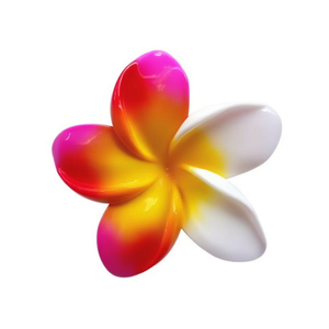 Fermaglio per capelli Frangipani bicolore laser da 8 cm per donne e ragazze - Product Image 1