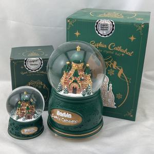 Harbin sofia กล่องดนตรีคริสตัลรูปดอกไม้ทำจากผ้าไหมของโบสถ์ไฟเปลี่ยนสีได้ตามต้องการสำหรับวันเกิดของนักท่องเที่ยว - Product Image 4