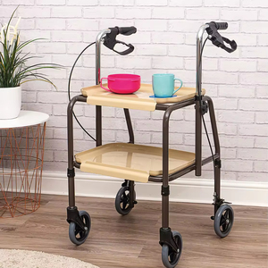 Best Selling Adjustable Elderly <b>Walker</b> Tray Trolley Lightweight Indoor Double Tray Trolley Walking Aid for Senior - Product Image 2