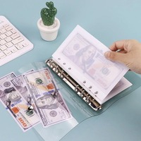 En Gros Pochette Durable en Plastique Givré Sans Fermeture Éclair à 6 Trous pour Classeur de Budget A6 A7 A5, Étui Personnalisable pour Enveloppes de Monnaie