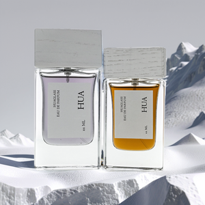 Flaconi <span class=keywords><strong>per</strong></span> Profumo da 30ml 50ml con Logo Personalizzato, Fondo Spesso, Bottiglia in Vetro Quadrata Piatta Trasparente <span class=keywords><strong>per</strong></span> Fragranze, Tappo in Legno Bianco/Nero - Product Image 3