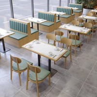 Tables et chaises de restaurant de style nouveau, canapés de rangement, tables et chaises de restaurant pour snacks et thé au lait avec tiroirs, tables à manger
