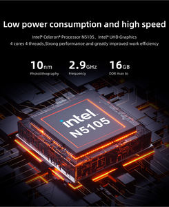 <span class=keywords><strong>AK1</strong></span> <span class=keywords><strong>Pro</strong></span> Mini pc intel Celeron N5105 N5100 N5095 LPDDR4X 8/16 go 2.5 pouces HDD/SSD Win11 dual band wifi dual screen PC de bureau - Product Image 6