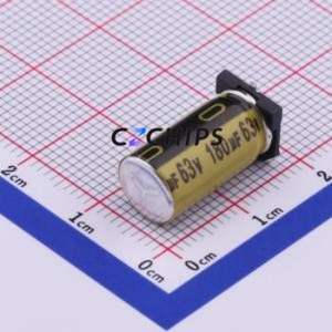 ตัวเก็บประจุอิเล็กโทรไลต์อะลูมิเนียมแบบ SMD รุ่น VKMD1651J181MV, ขนาด D8xL16.5 มม. ความจุ 180uF ค่าความคลาดเคลื่อน 20% แรงดันไฟฟ้า 63V กระแสไฟฟ้า 1.19A ความถี่ 1.19A-100kHz - Product Image 1