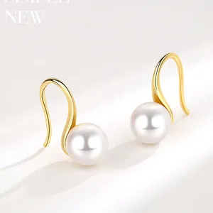 简约时尚18k金色填充耳环12毫米水滴形巴洛克perlas淡水珍珠耳环高跟造型