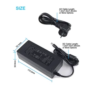 Black White Desktop Power Adapter 12V 10A Power Supply 12 Volt 10 Amp AC DC Charger Adaptor For Power Station