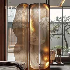 Pantallas de cristal de alambre de <span class=keywords><strong>metal</strong></span> personalizadas, particiones de cristal artístico para restaurantes/hoteles. Diseños OEM Bienvenidos - Product Image 5