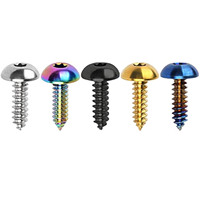 Sekrup Tombol Torx Self-Tapping Paduan Titanium Pelangi, Sekrup Titanium Grade 5 untuk Sepeda Motor