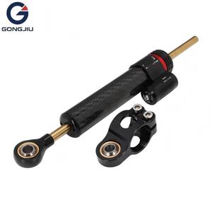 새로운 조절 가능한 알루미늄 카본 파이버 텍스처 핸들 바 252mm 댐퍼 (가와사키 야마하 오토바이 개조/업그레이드용) - Product Image 1