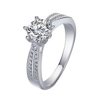 Bague de Fiançailles en Moissanite Taille Coussin VVS1, Argent S925, Double Rangée de Pierres Pavées Latérales, Bague de Mariage pour Femme, Certifiée GRA, Or