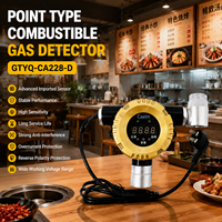 Détecteur de fuite de gaz combustible intelligent CAATM pour cuisine commerciale avec capteur catalytique, affichage numérique et sortie relais