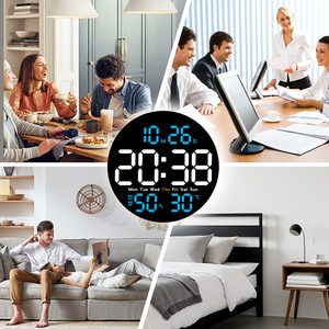 Reloj de Pared Digital LED Inteligente, Multifuncional, con Pantalla de Temperatura y Humedad, Calendario Silencioso, Decoración para el Hogar, para Sala de Estar - Product Image 6