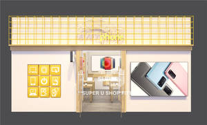 Arredamento per Negozio di Telefonia <span class=keywords><strong>Mobile</strong></span>, <span class=keywords><strong>Design</strong></span> d'Interni per Negozio di Cellulari, Tavolo Espositivo per Telefoni in Vendita - Product Image 4