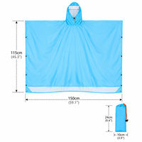 Poncho de pluie imperméable en polyester pour adulte, léger, réutilisable, avec capuche, pour la randonnée, le camping, les voyages en plein air