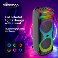Oudiobop BK-S1201 Enceintes DJ d'extérieur pour fêtes, Subwoofer 12 pouces, Grand Haut-Parleur, Système Sonore Portable Sans Fil LED RGB Haute Puissance