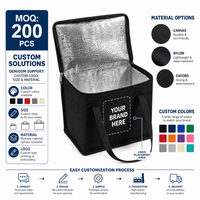Sac isotherme personnalisé MOQ 200, sac à lunch thermique personnalisé, logo personnalisé, sac de pique-nique portable en toile Oxford imperméable