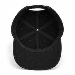 Gorra Deportiva Casual de 5 o 6 Paneles con Visera Curva, Certificada de Fábrica, Color Negro, con Logotipo Bordado Personalizado - Product Image 3