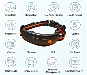 Collare Intelligente PAT PET OEM ODM IP67 Impermeabile con GPS 4G e WiFi per Monitoraggio Salute e Fitness di Cani e Gatti - Product Image 4