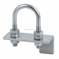 Boulon en U avec pince pour tube en acier cornière, boulon en U en acier au carbone zingué pour fixation robuste de pipeline