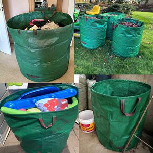 Bolsa de hojas de jardín de gran capacidad TAK, bolsa de recolección de ramas y hojas caídas, bolsa de basura reutilizable verde oscuro PP Oxford para plantas - Product Image 5