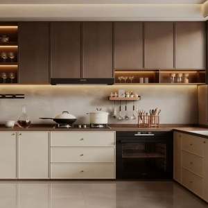 ตู้ครัวไม้สั่งทำพิเศษ ดีไซน์คลาสสิก หรูหรา ลดราคาพิเศษ - Product Image 1