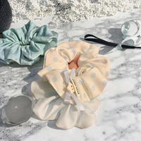 Jiamu Gaya Korea Ins Eropa Amerika Unisex Seri Biru Pink Kain Manis Hiasan Rambut Scrunchies Bunga Lucu