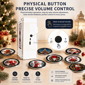 BRAVION - Reproductor de Vinilo NFC Personalizado, Diseño Clásico Rojo Navideño, Imán para Refrigerador, Caja Musical con Luz, Imán para Refrigerador con Música - Product Image 4