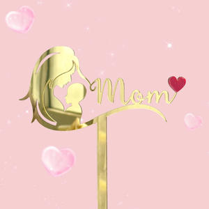 Insert <span class=keywords><strong>de</strong></span> gâteau en acrylique rouge or « <span class=keywords><strong>Maman</strong></span> » pour la fête des mères, la fête des femmes, décoration <span class=keywords><strong>de</strong></span> gâteau « Je t'aime <span class=keywords><strong>maman</strong></span> » - Product Image 3