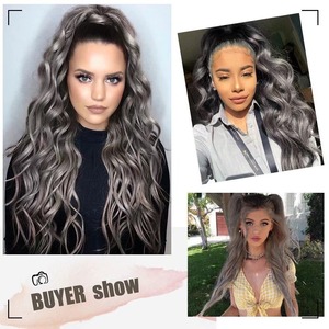 Extension sintetiche per <span class=keywords><strong>capelli</strong></span> con coda di cavallo per donne di grandi dimensioni, lunga e riccia, con fermaglio nero ad alta temperatura, materiale in fibra - Product Image 6