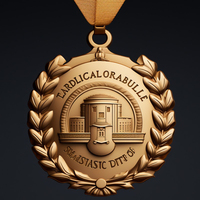 Médaille en métal de trophée de bâtiment d'équipe d'entreprise sans militaire de bronze vintage