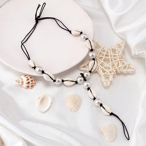 Tobillera de perlas para mujer, hecha a mano, adorno para pies de playa, tobillera tejida para estilo veraniego - Product Image 4