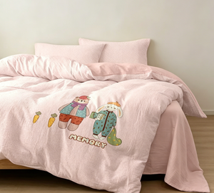 Coperta trapuntata - Orsetto e Coniglietto Amici - Product Image 1
