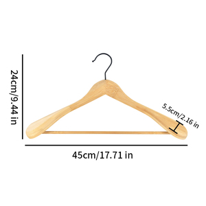 Cintres de luxe <span class=keywords><strong>en</strong></span> bambou à épaules larges de 5,5 cm, cintres <span class=keywords><strong>en</strong></span> bois profilés pour la conservation de la forme des manteaux et vestes - Product Image 3