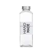Vente en gros Cmugr1 litre bouteille en verre 12oz 14oz 16oz bouteille de jus boisson carré clair bouchon à vis bouteilles en plastique pour jus BAIDE