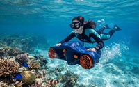 Scooter sous-marin électrique à double moteur, poussée de 9 kg, profondeur de 40 m, scooter aquatique flottant, support pour caméra, booster de plongée et de natation