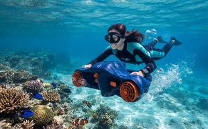 Scooter sous-marin électrique à double <span class=keywords><strong>moteur</strong></span>, poussée de 9 kg, profondeur de 40 m, scooter aquatique flottant, support pour caméra, booster de plongée et de natation - Product Image 5