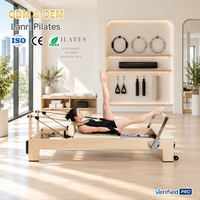 Reformer Pilates Commercial Haut de Gamme en Érable Massif, Écologique, Durable, Grain Naturel, Lit de Fitness Professionnel CE pour le Corps