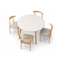 Combinaison table et chaises en bois pour la restauration commerciale, 1 table + 4 chaises, différentes tailles et couleurs pour restaurants, snack-bars