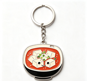 Custom Electroplated Metal Keychain Double Sided Button Badge Key <b>Ring</b> Plated Souvenir Pendant - Product Image 1