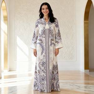 Nouvelle robe longue modeste de style Dubaï, en tissu de haute qualité, avec des paillettes, Abaya pour femmes musulmanes, fournisseur - Product Image 3