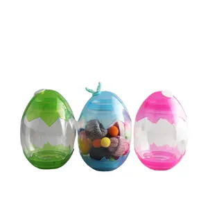 MAYSURE 500ml a forma di uovo vuota bottiglia di succo di plastica viaggio portatile tazza di plastica per Bubble Tea Party decorazione