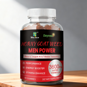 Gomitas de Hierba de Cabra en Celo para Potencia Masculina, Suplemento Vegano con Maca, Tongkat Ali y Tribulus, Aumenta la Energía, Alivia la Fatiga, OEM, ODM, Marca Privada - Product Image 1