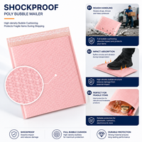 Sacs d'expédition sécurisés en polybulle rose, imperméables, avec adhésif puissant, pour livraison express, taille personnalisable