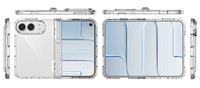 Coque de téléphone transparente pour iPhone Duo 18 Pro Max 17 Air 16E 15 14 18 Fold, anti-chute et avec support invisible, protection antichoc