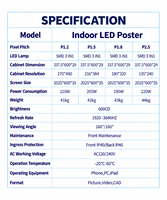 Afficheur LED numérique pliable Transtech P1.5 pour publicité intérieure, événements, expositions, mur vidéo