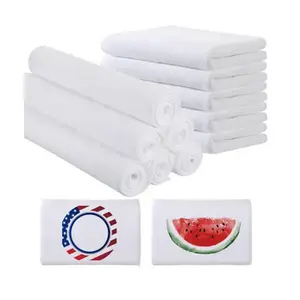 30*60cm Sublimation POLY Towel Microfiber Kitchen Towels Absorbent Soft Polyester Hand Face Plush Bath Towel