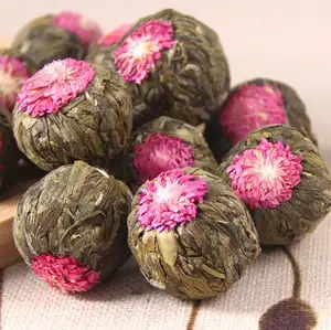 Handmade fruits flavor Blossom ball tea Jasmine Flower Blooming Green tea Green Tea Balls