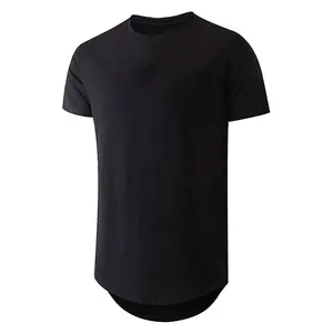 Мужская футболка с удлиненным изогнутым подолом, футболки в стиле хип-хоп, летняя мода 2021 г.
