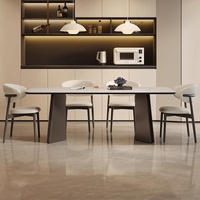 Table à manger rectangulaire blanche pure avec plateau complet, style italien minimaliste, multifonctionnelle, design moderne de luxe léger